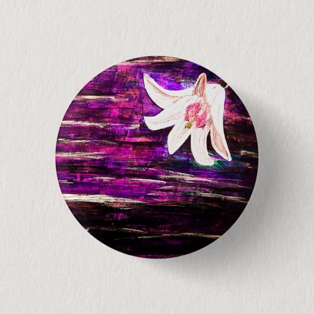 Beautiful Abstract Flower Button (Front)