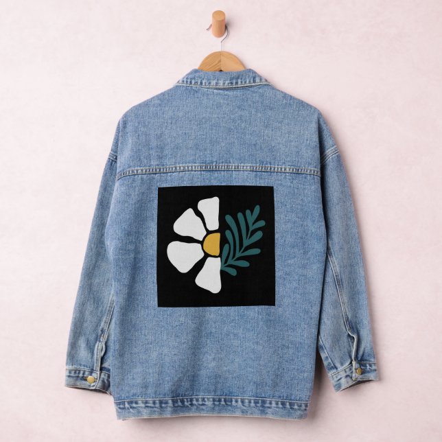 Beautiful abstract flower denim jacket (Hangar)