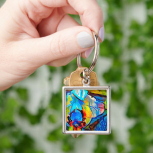Beautiful abstract flower key ring