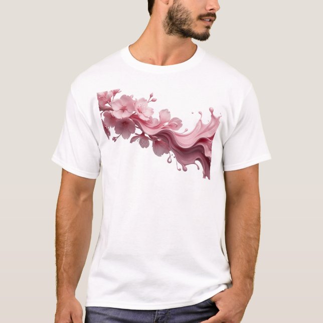Beautiful ABSTRACT FLOWER Style Statement T-Shirt (Front)
