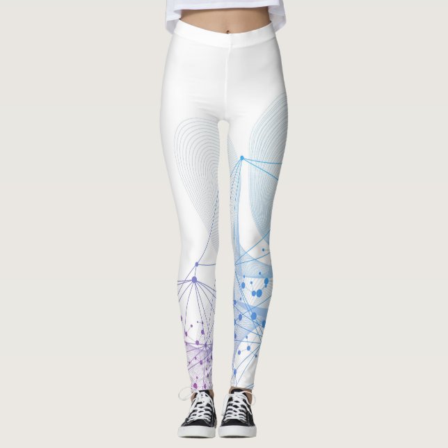 Beautiful Abstract Geometric Stylish Art Leggings (Front)