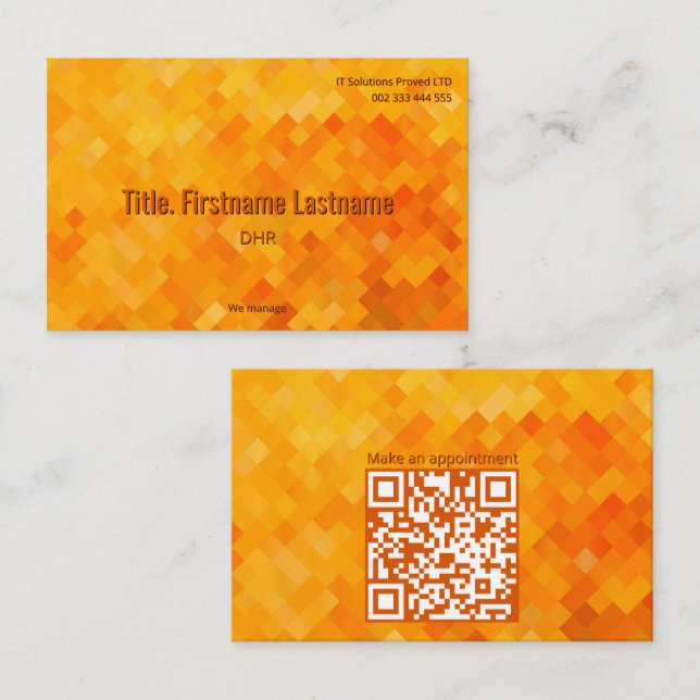 Beautiful abstract orange business card (Front/Back)
