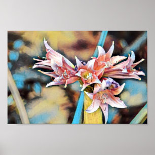 Beautiful Abstract Pink Spring Flower Art Poster