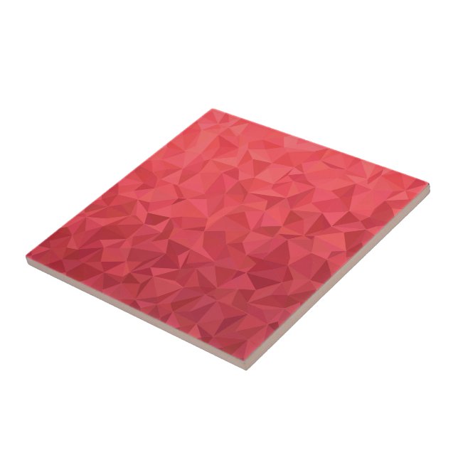 Beautiful Abstract Red Triagles - Art Ceramic Tile (Side)