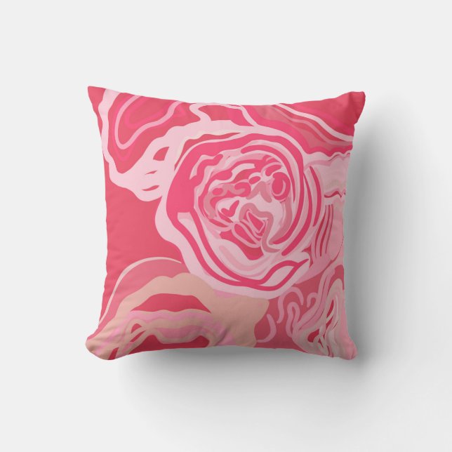 Beautiful abstract rose design cushion (Front)