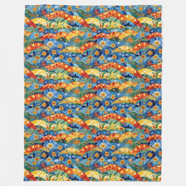 Beautiful Abstract Seamless Pattern Design Fleece Blanket (Front)