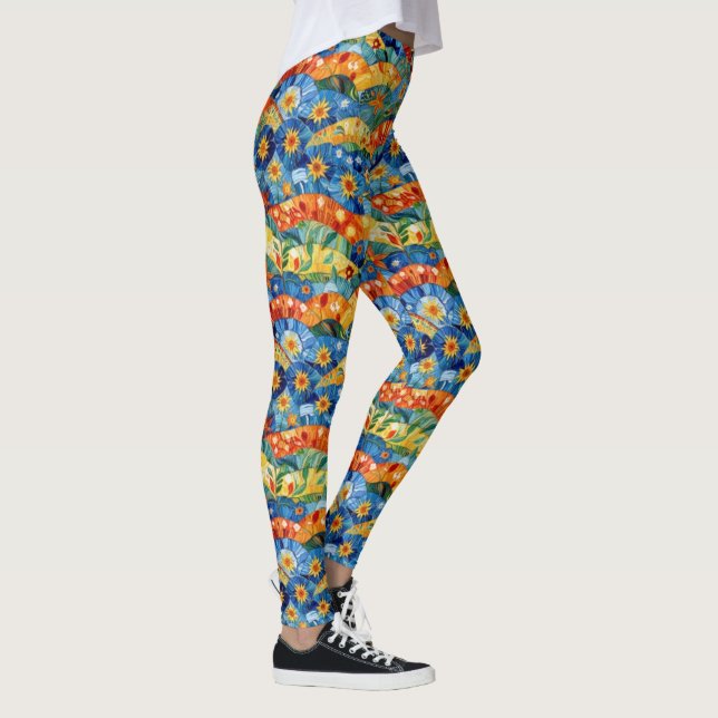 Beautiful Abstract Seamless Pattern Design Leggings (Right)