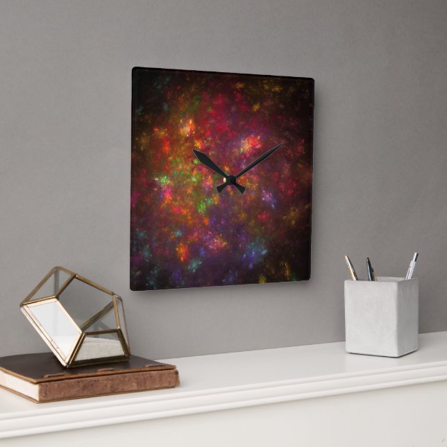 Beautiful abstract square wall clock (Office)