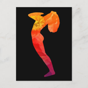 Beautiful Abstract Sun Salutation Asana Design   Postcard