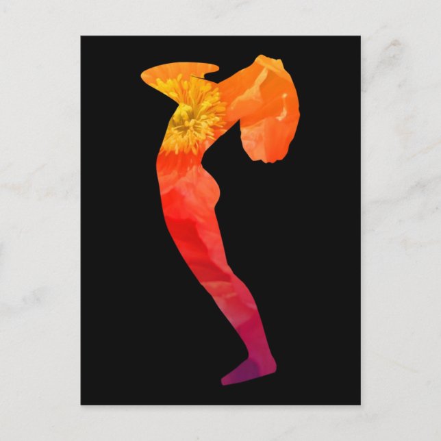 Beautiful Abstract Sun Salutation Asana Design | Postcard (Front)