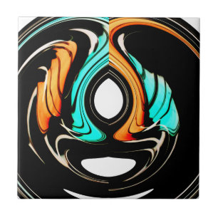 Beautiful Abstract Swirls Art Print Ceramic Tile