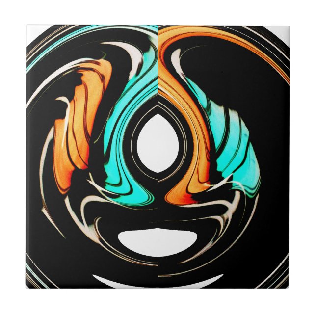 Beautiful Abstract Swirls Art Print Ceramic Tile (Front)
