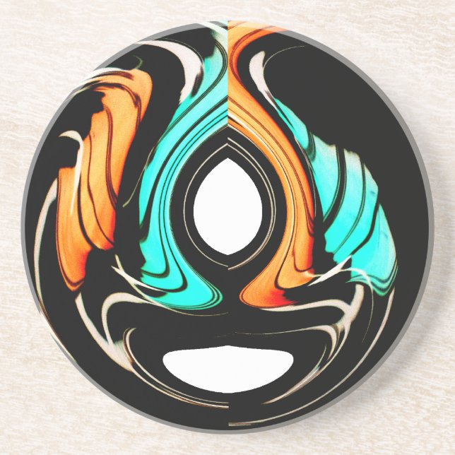 Beautiful Abstract Swirls Art Print Coaster (Front)