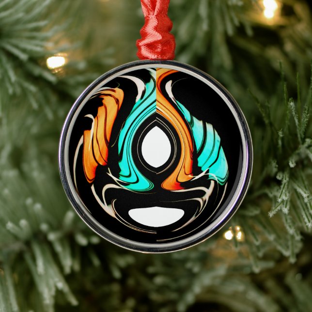 Beautiful Abstract Swirls Art Print Metal Tree Decoration (Tree)