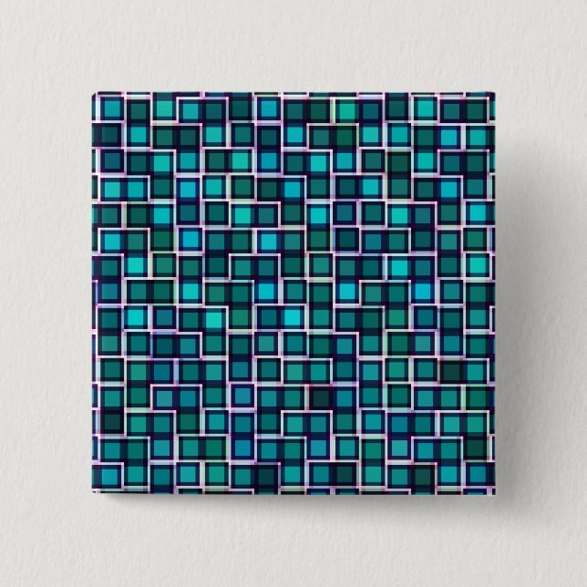 Beautiful Abstract Tile Pattern in Blue 15 Cm Square Badge (Front)