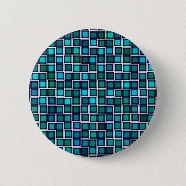 Beautiful Abstract Tile Pattern in Blue 6 Cm Round Badge (Front)