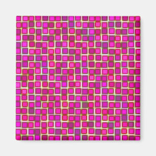 Beautiful Abstract Tile Pattern in Pink Magnet