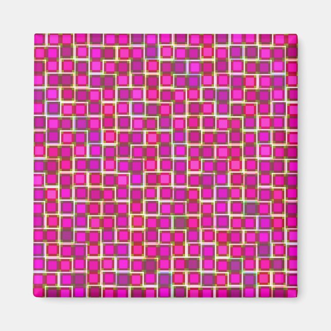 Beautiful Abstract Tile Pattern in Pink Magnet (Front)