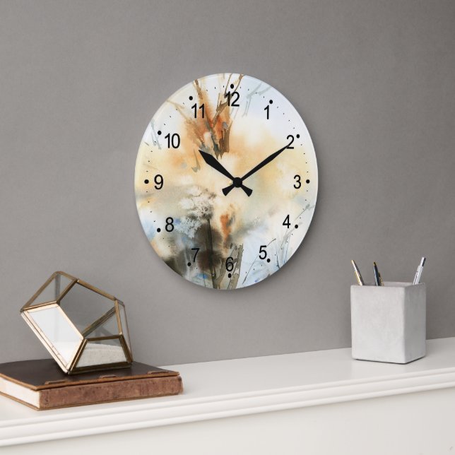 Beautiful Abstract Watercolor Painting  Large Cloc Large Clock (Office)