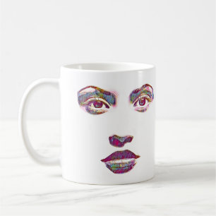 beautiful abstract womans face makeup beauty art coffee mug