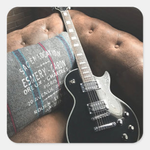 Beautiful Acoustic Guitar Square Sticker