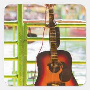 Beautiful Acoustic Guitar Square Sticker