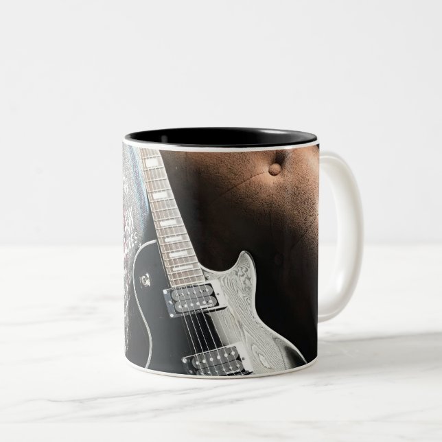 Beautiful Acoustic Guitar Two-Tone Coffee Mug (Front Right)