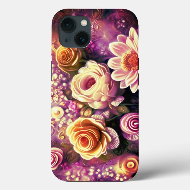 Beautiful Acrylic Flower Pattern Case-Mate iPhone Case (Back)