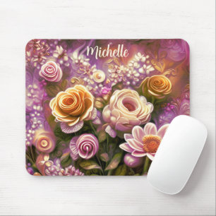 Beautiful Acrylic Flower Pattern Mouse Pad