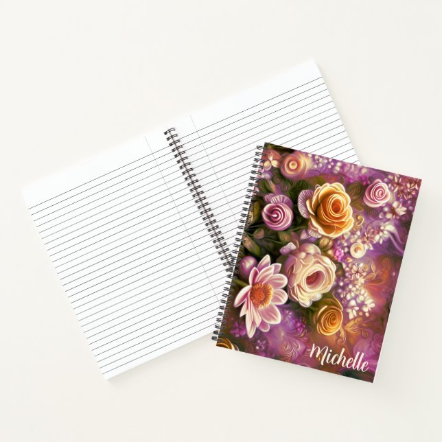 Beautiful Acrylic Flower Pattern Notebook (Inside)