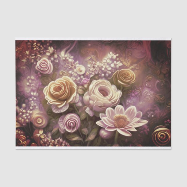 Beautiful Acrylic Flower Pattern Tissue Paper (Front)