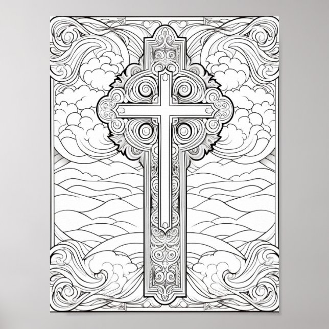Beautiful Adult Bible Themed Colouring  Poster (Front)
