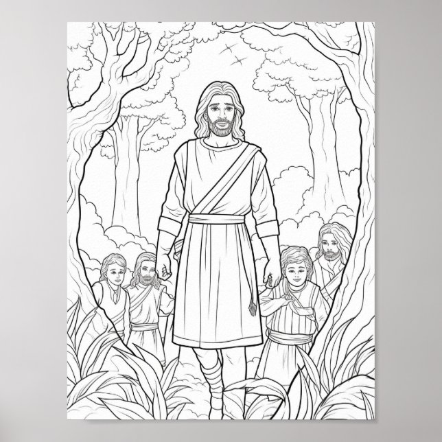 Beautiful Adult Bible Themed Colouring  Poster (Front)