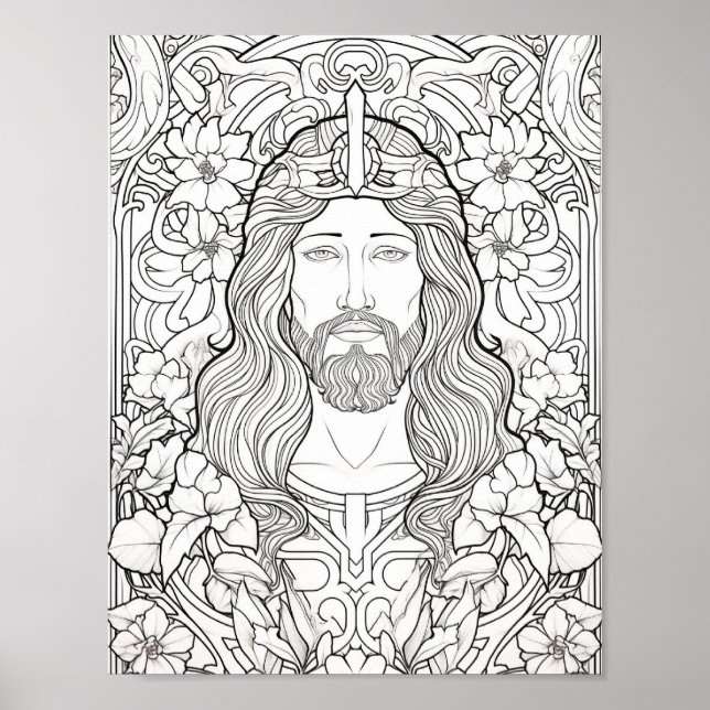 Beautiful Adult Bible Themed Colouring  Poster (Front)