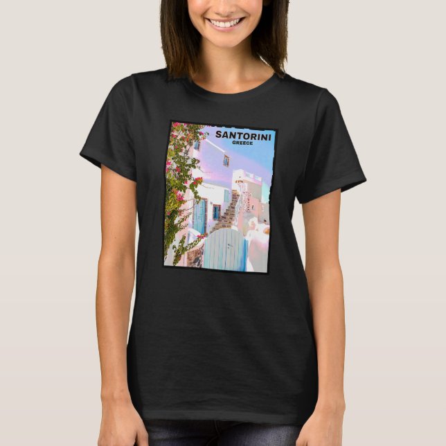 Beautiful Aegean Sea Ancient Greek Island Santorin T-Shirt (Front)