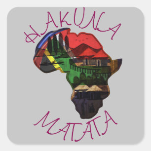 Beautiful Africa Hakuna Matata Customise Product  Square Sticker