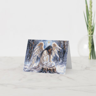 Beautiful African American Christmas Angel Card