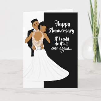 Beautiful African American Couple Anniversary Card