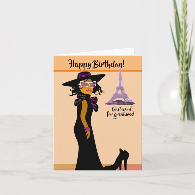 Beautiful African American Cousin Birthday Card (Front)