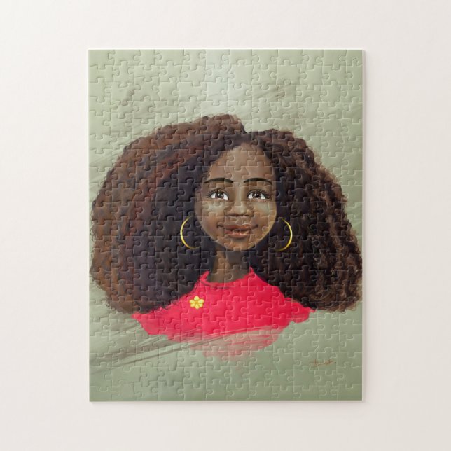 beautiful African American girl artwork Puzzle (Vertical)