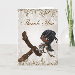 Beautiful African American Girl Thank You Card