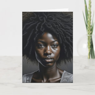 Beautiful African American Woman Ai Art Blank Card