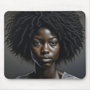 Beautiful African American Woman Ai Art Mouse Pad