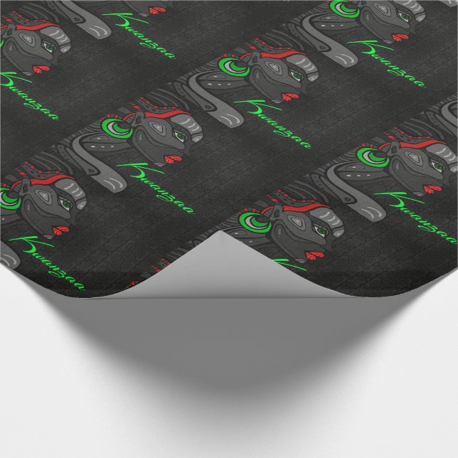 Beautiful African American Woman for Kwanzaa Wrapping Paper (Corner)