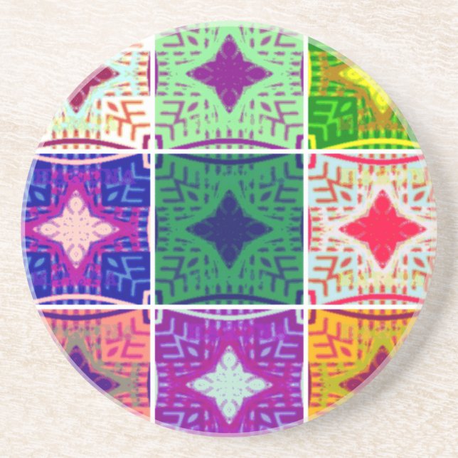 Beautiful African Checkered Art Print Coaster (Front)