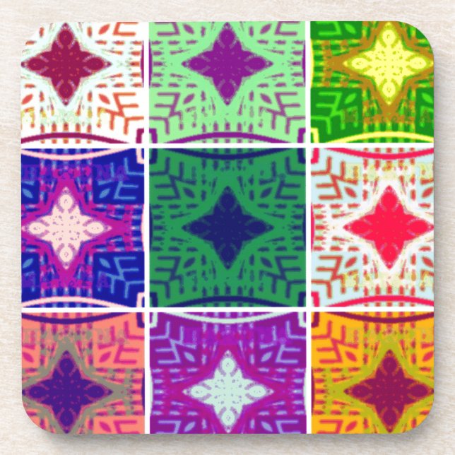 Beautiful African Chequered Art Print Coaster (Front)
