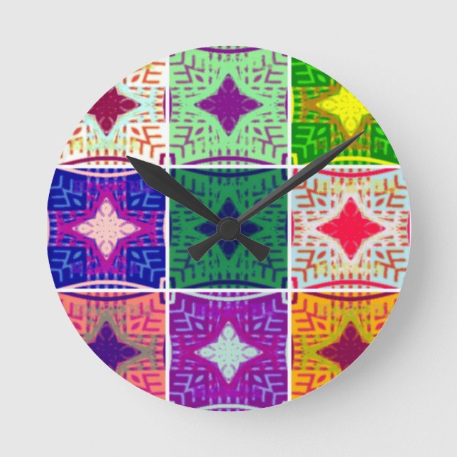 Beautiful African Chequered Art Print Round Clock (Front)
