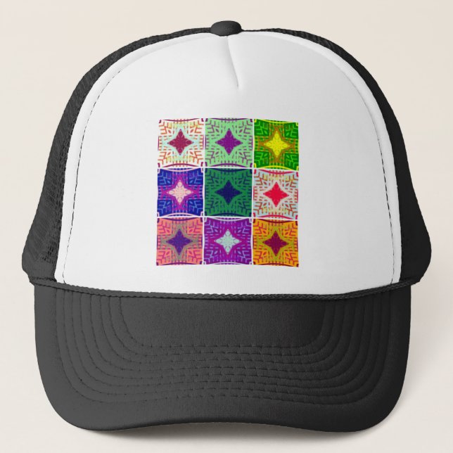 Beautiful African Chequered Art Print Trucker Hat (Front)