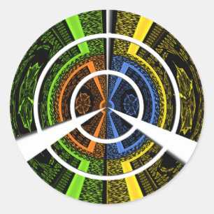 Beautiful African colourful Circular Illustrations Classic Round Sticker