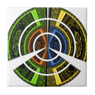 Beautiful African colourful Circular Illustrations Tile